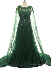 Elegant Women Formal Evening Gowns Dresses Beaded Lace Prom Dresses